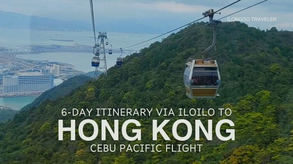 Flight route showing Cebu Pacific nonstop Iloilo–Hong Kong schedule and 6‑day travel highlights
