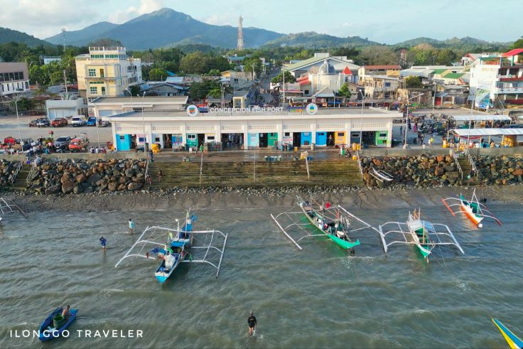 Sunrise over fishing boats at Concepcion Iloilo Fishing Port, Iloilo, Philippines