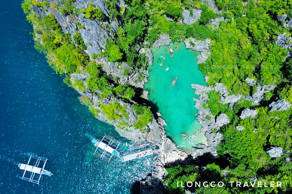 Tangke Saltwater Lagoon, Isla Gigantes, Carles Iloilo — aerial view.