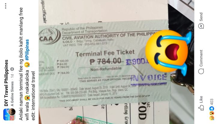 Iloilo International Airport terminal fee