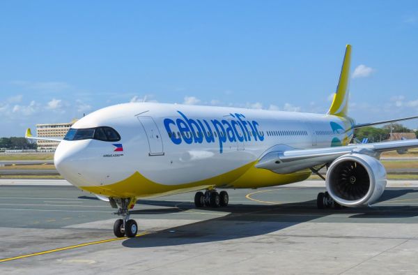 Cebu Pacific Airbus A330-900neo at Iloilo International Airport apron for Manila–Iloilo route launch