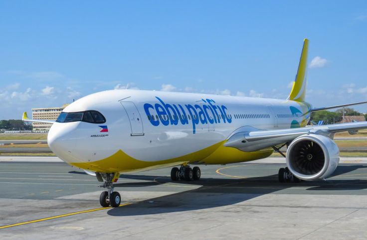 Cebu Pacific Airbus A330-900neo at Iloilo International Airport apron for Manila–Iloilo route launch
